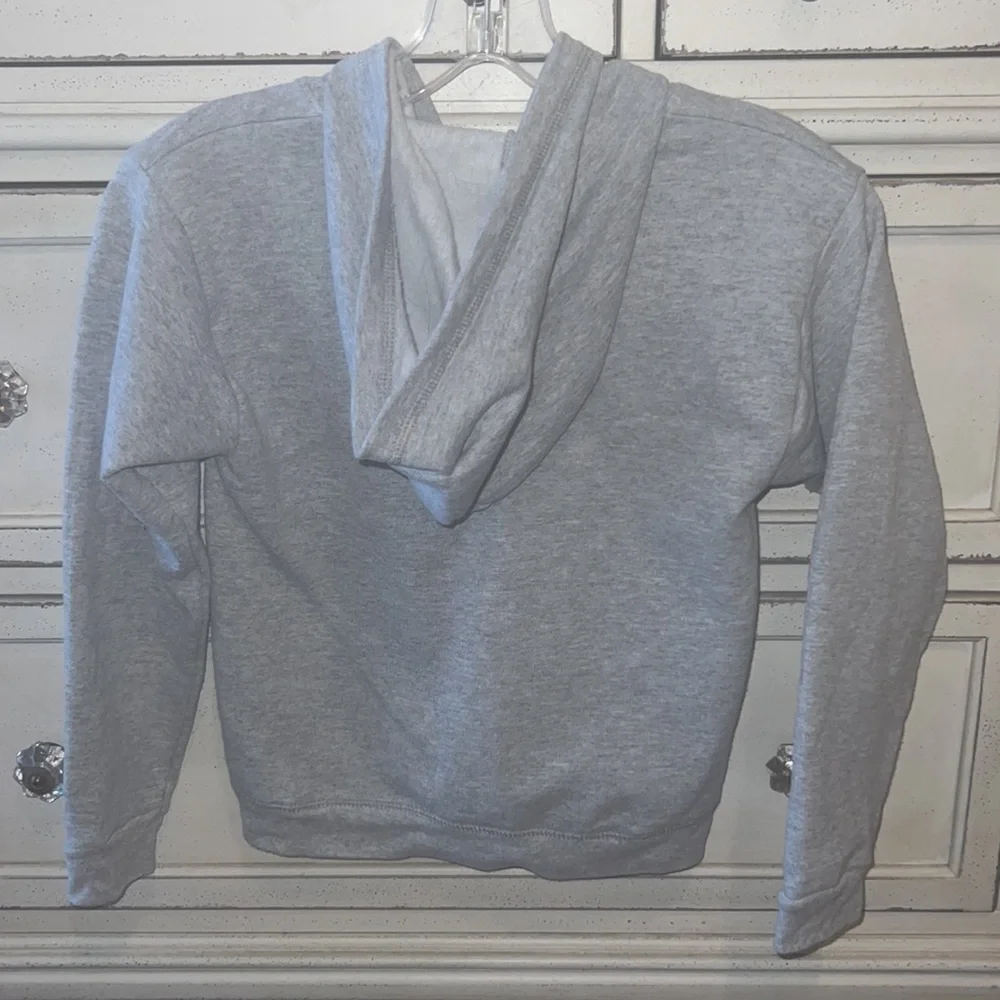 Hanes grey zipper jacket hoodie gray hooded longsleeve zipper sweater kid medium